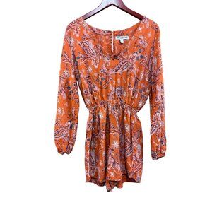 Abercrombie & Fitch Womens Paisley Romper Orange Viscose Size M